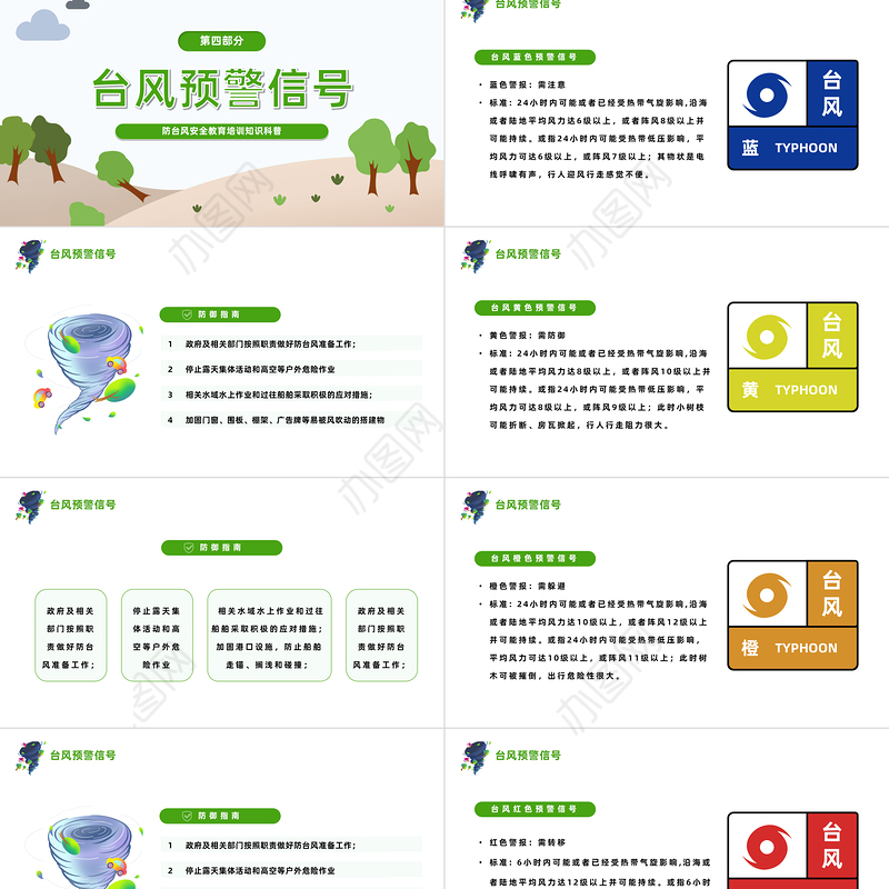 2023防台风安全教育培训PPT卡通风中小学生防台风安全教育培训知识科普主题班会模板下载
