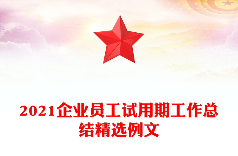 2021企业员工试用期工作总结精选例文