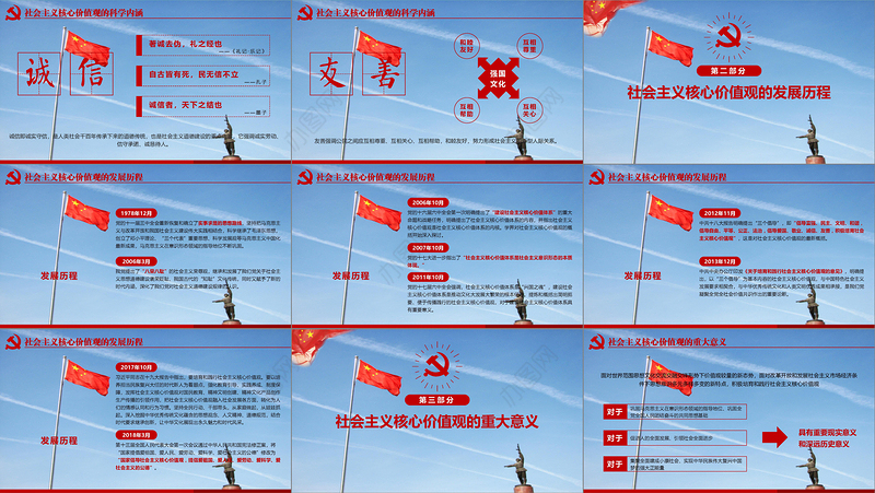 原创学习贯彻社会主义核心价值观党建党课PPT--含讲稿