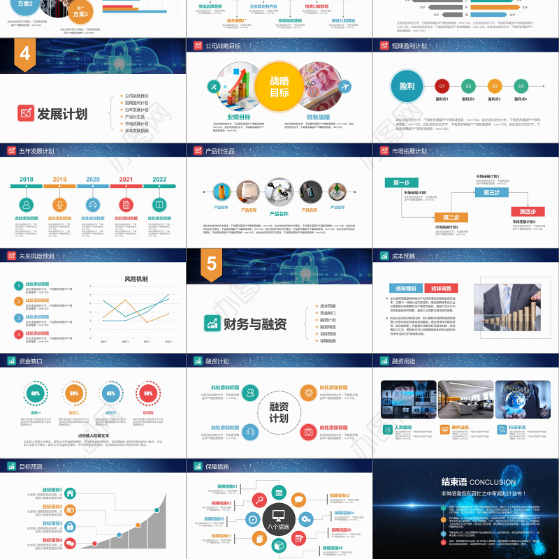 2019创业融资计划书PPT模板