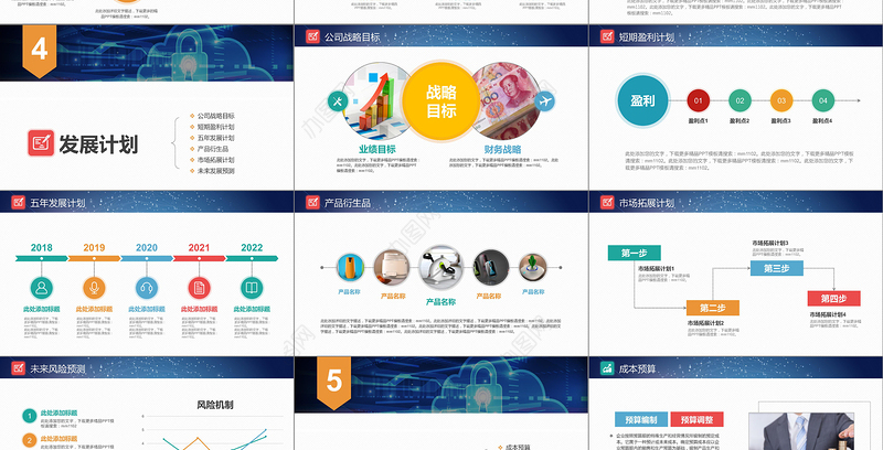 2019创业融资计划书PPT模板