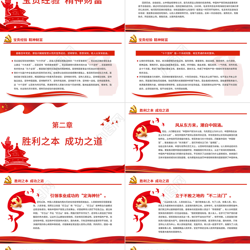 历史回响未来启迪PPT党建风党的百年奋斗昭示过去能够成功、未来继续成功的秘诀专题