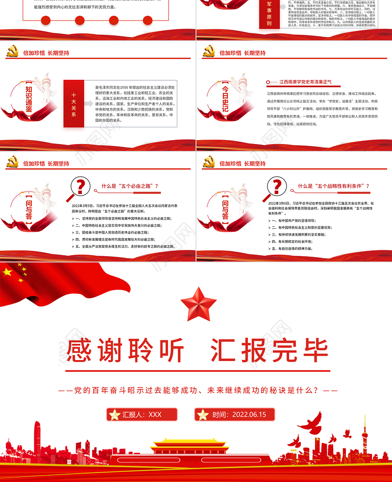 历史回响未来启迪PPT党建风党的百年奋斗昭示过去能够成功、未来继续成功的秘诀专题