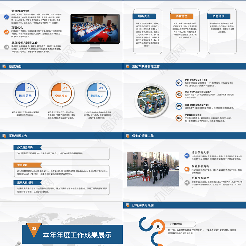 2022后勤管理工作计划PPT大气商务风企业后勤部工作总结及下半年工作计划述职报告模板