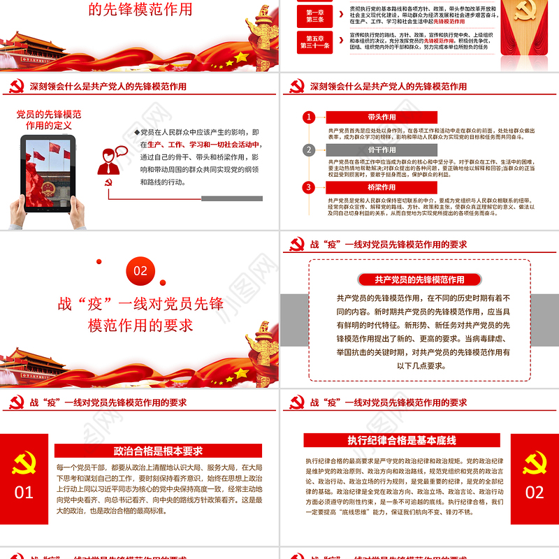 党政做新时代“硬核”共产党员党建党课ppt模板