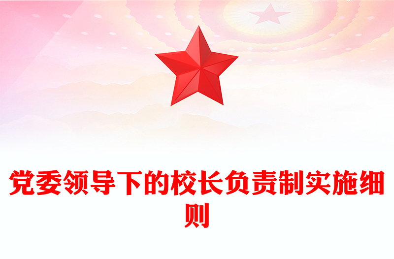 党委领导下的校长负责制实施细则
