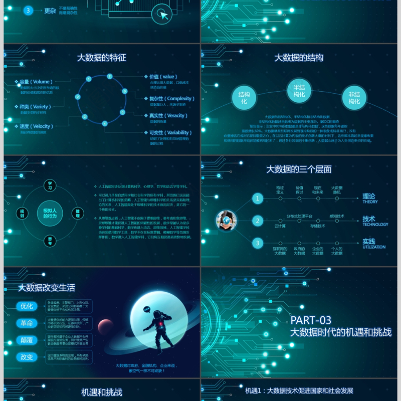 2017科技感大数据商务通用ppt模板