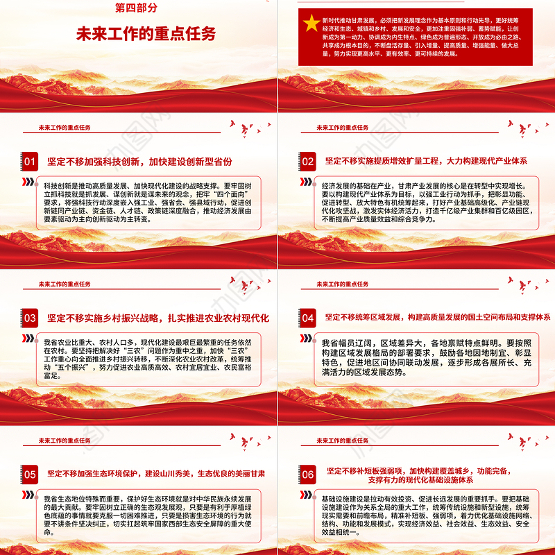 红色党建风中国共产党甘肃省第十二次代表大会专题党课PPT课件模板