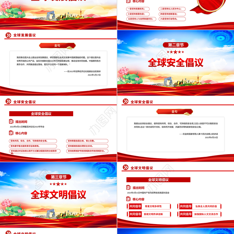 四大全球倡议要点内容解读PPT课件下载