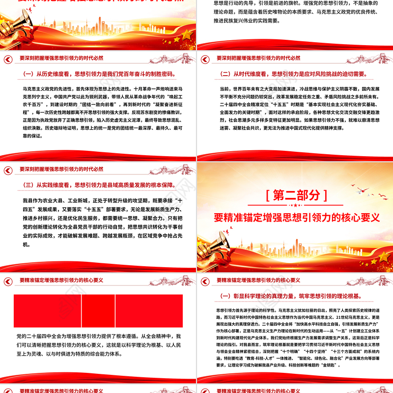 精美大气增强党的思想引领力PPT党的二十届四中全会精神学习党课课件