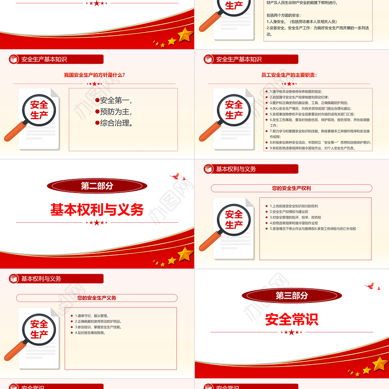 安全生产应急科普知识大全PPT精美创意以人为本安全第—科普课件下载