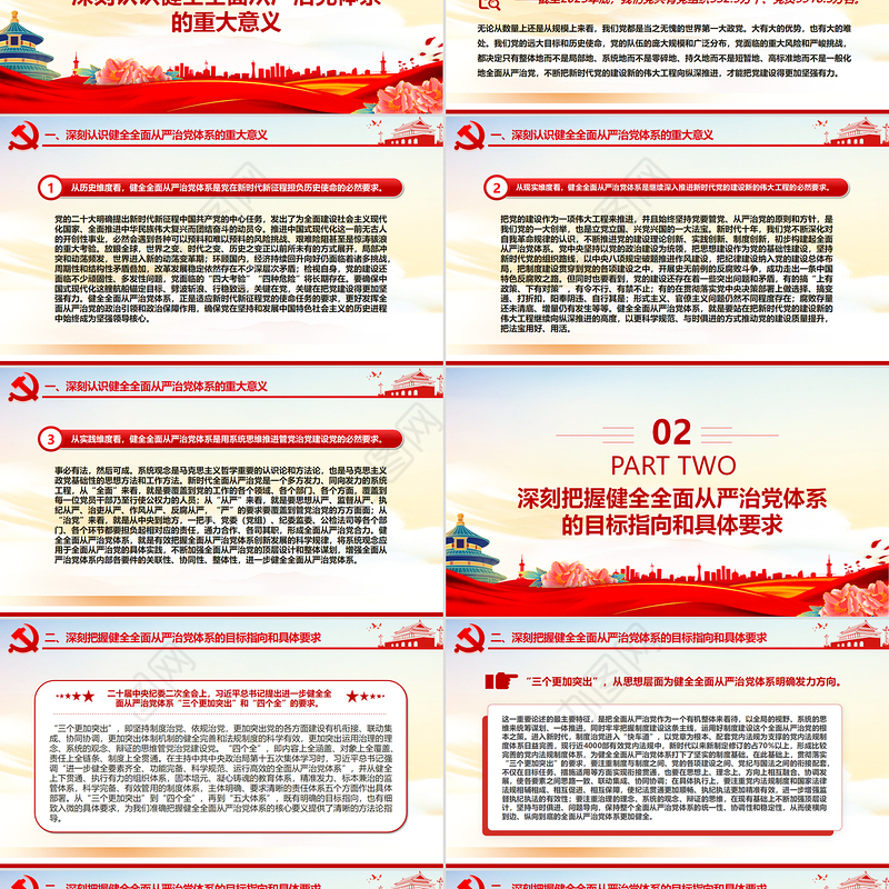 健全全面从严治党体系PPT党建风用系统思维科学方法推进管党治党建设党课件