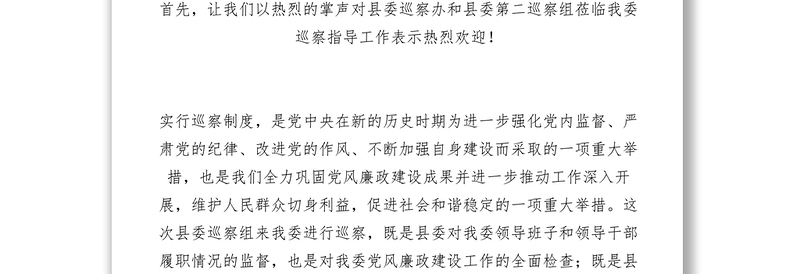 2021【领导讲话】建设局副局长在县委巡察工作动员会上的表态发言