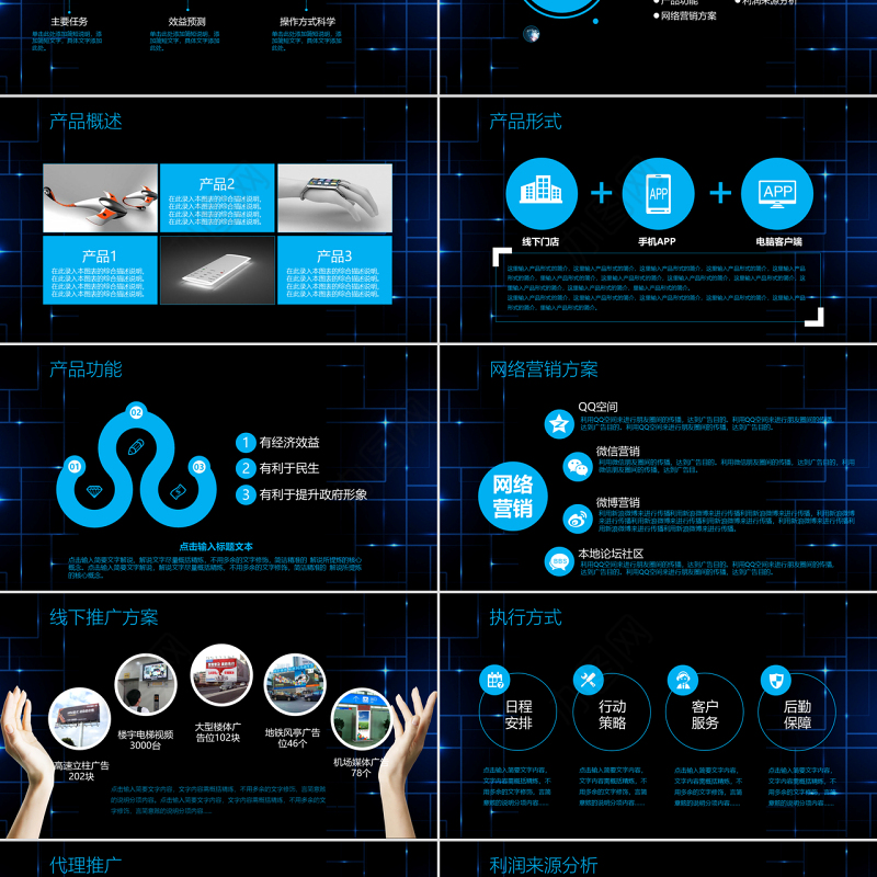 科技感商商业计划书PPT模板