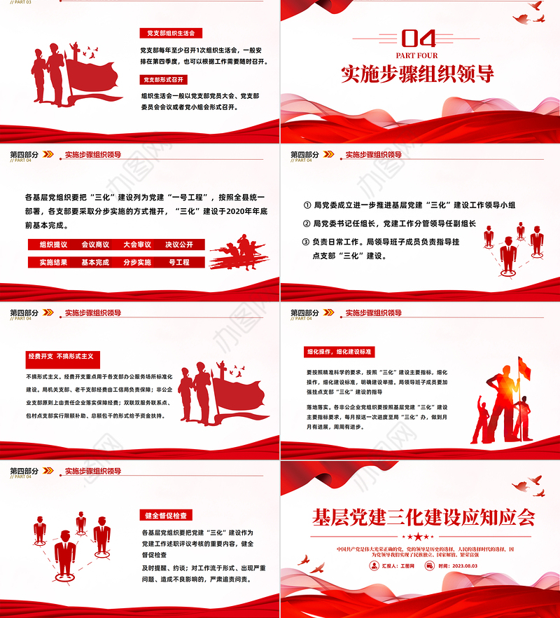 2023基层党建三化建设应知应会PPT大气精美风党员干部学习教育专题党课课件模板