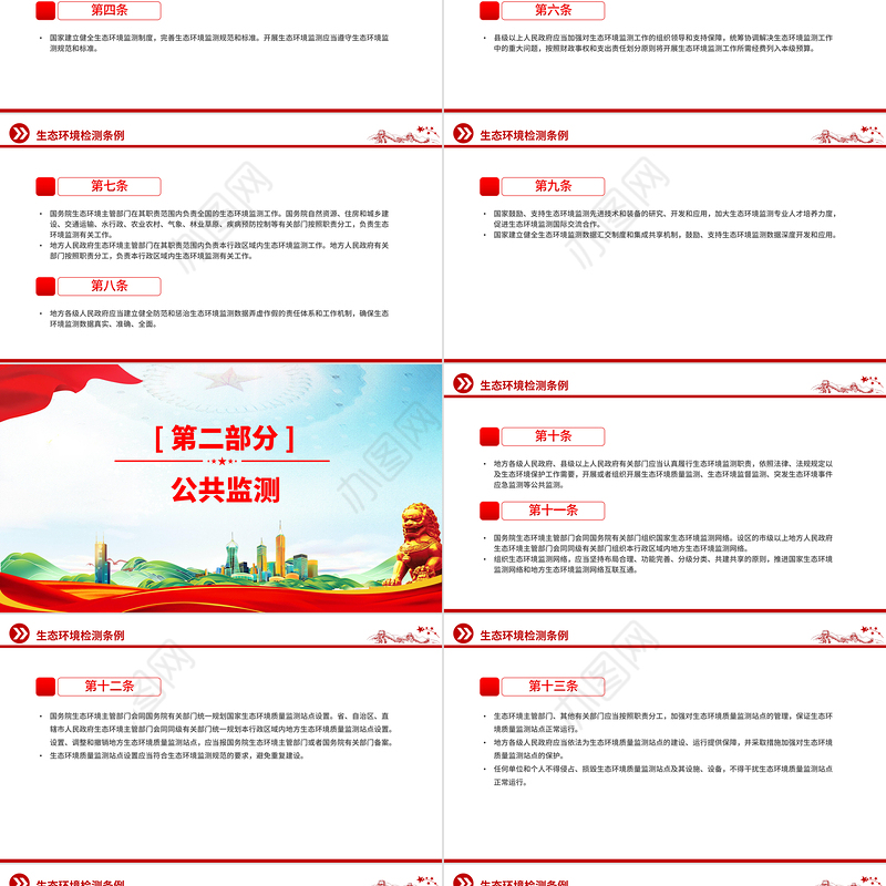 简洁大气《生态环境监测条例》PPT法律法规课件