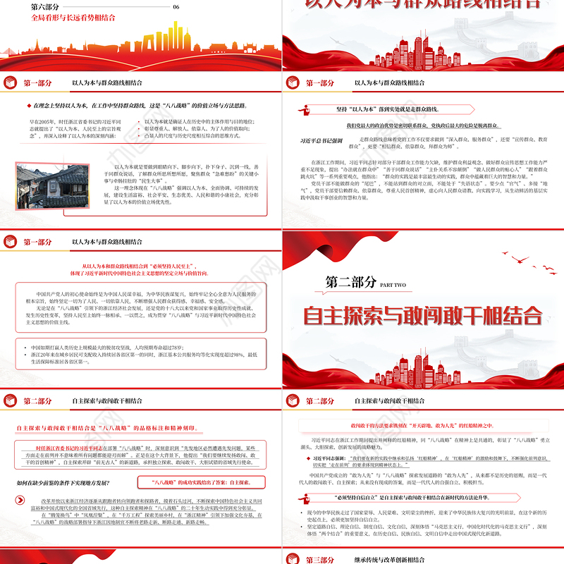 八八战略“体现“六个必须坚持“内在要求PPT大气精美风党员干部学习教育专题党课课件
 