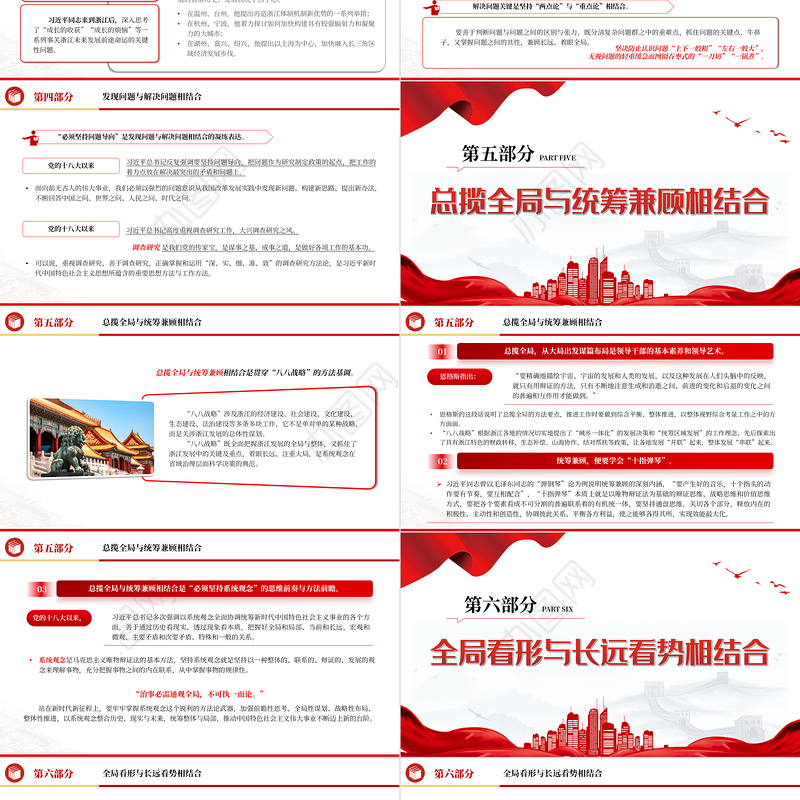 八八战略“体现“六个必须坚持“内在要求PPT大气精美风党员干部学习教育专题党课课件
 