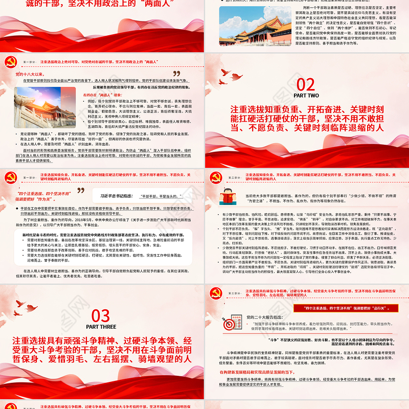 四个注重选拔四个坚决不用PPT党政风树立选人用人正确导向专题党课课件
   