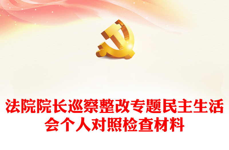 法院院长巡察整改专题民主生活会个人对照检查材料