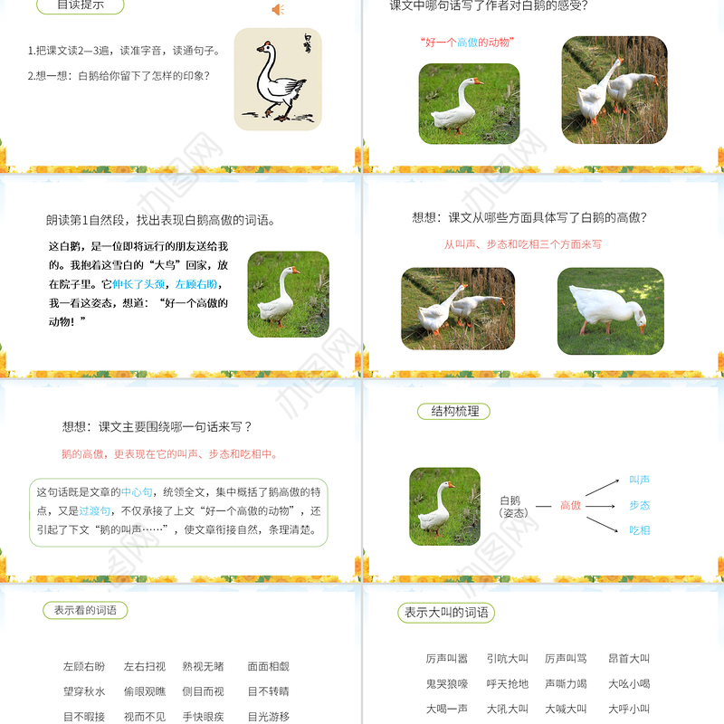 2022白鹅PPT第15课小学四年级语文下册部编人教版教学课件