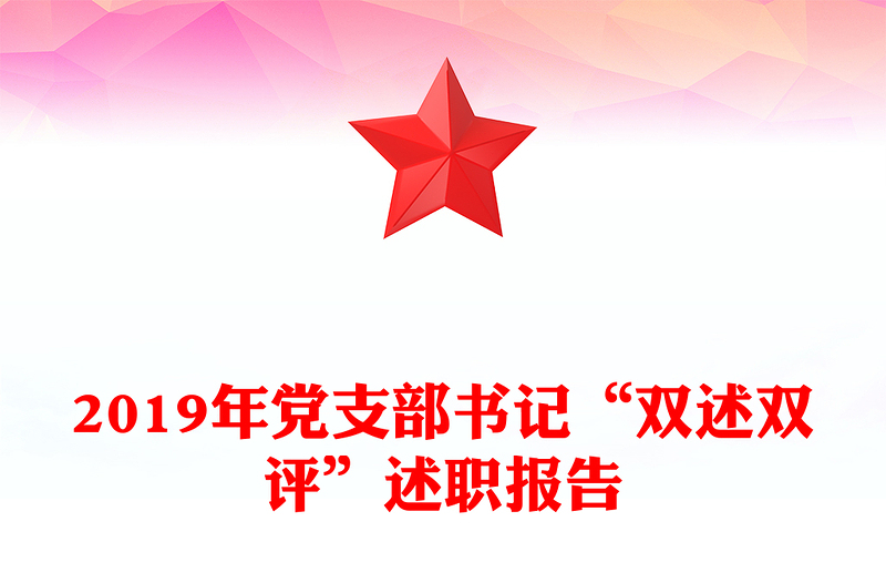 2019年党支部书记“双述双评”述职报告