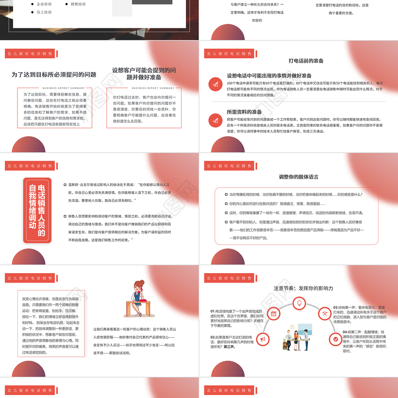 2022电话销售培训PPT简约风企业员工销售培训课件模板