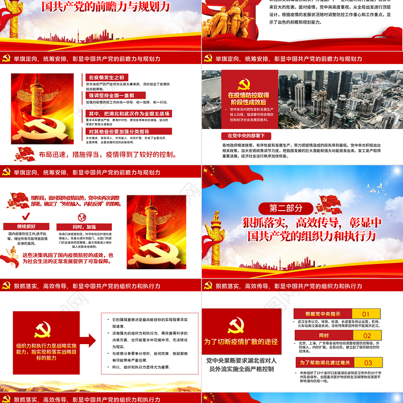 抗击疫情彰显中国共产党的领导力党建党课PPT