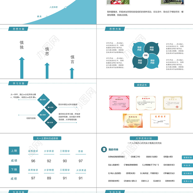 2017年全新国家奖学金答辩PPT模板