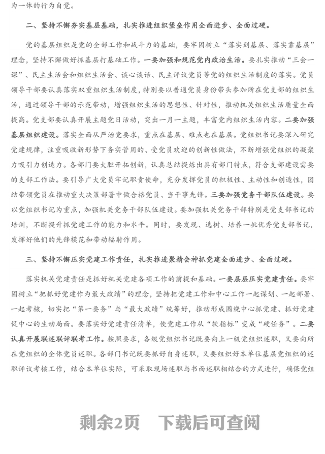 在党组织书记抓党建工作专项述职评议会上的讲话