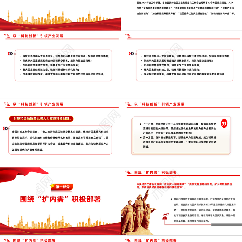 多部门开列2024年任务清单稳经济政策透出新动向PPT专题课件模板下载