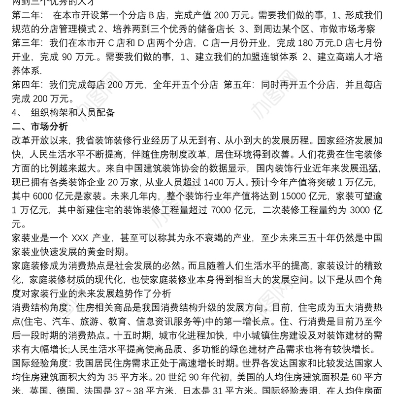 2021室内设计公司创业计划书