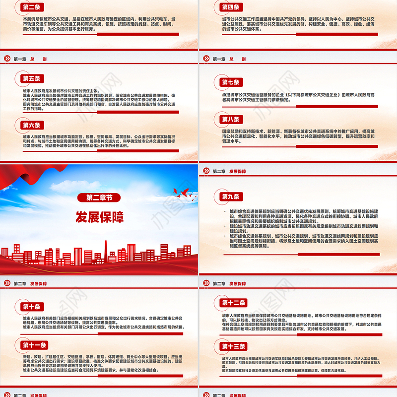 新版《城市公共交通条例》PPT大气精美城市现代化建设课件