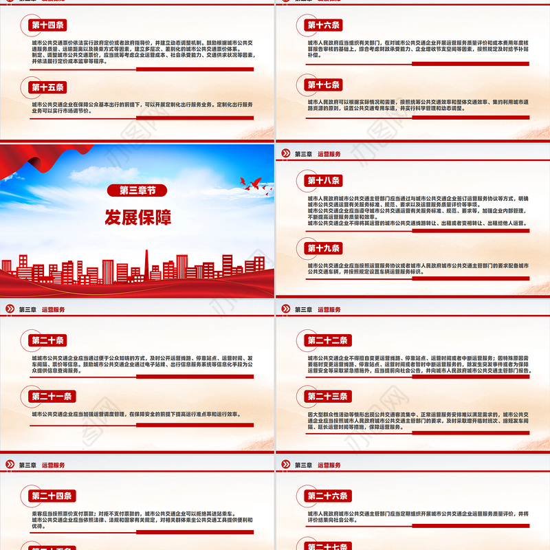 新版《城市公共交通条例》PPT大气精美城市现代化建设课件