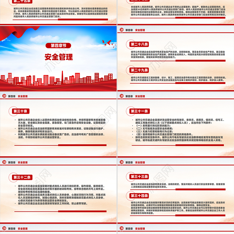 新版《城市公共交通条例》PPT大气精美城市现代化建设课件