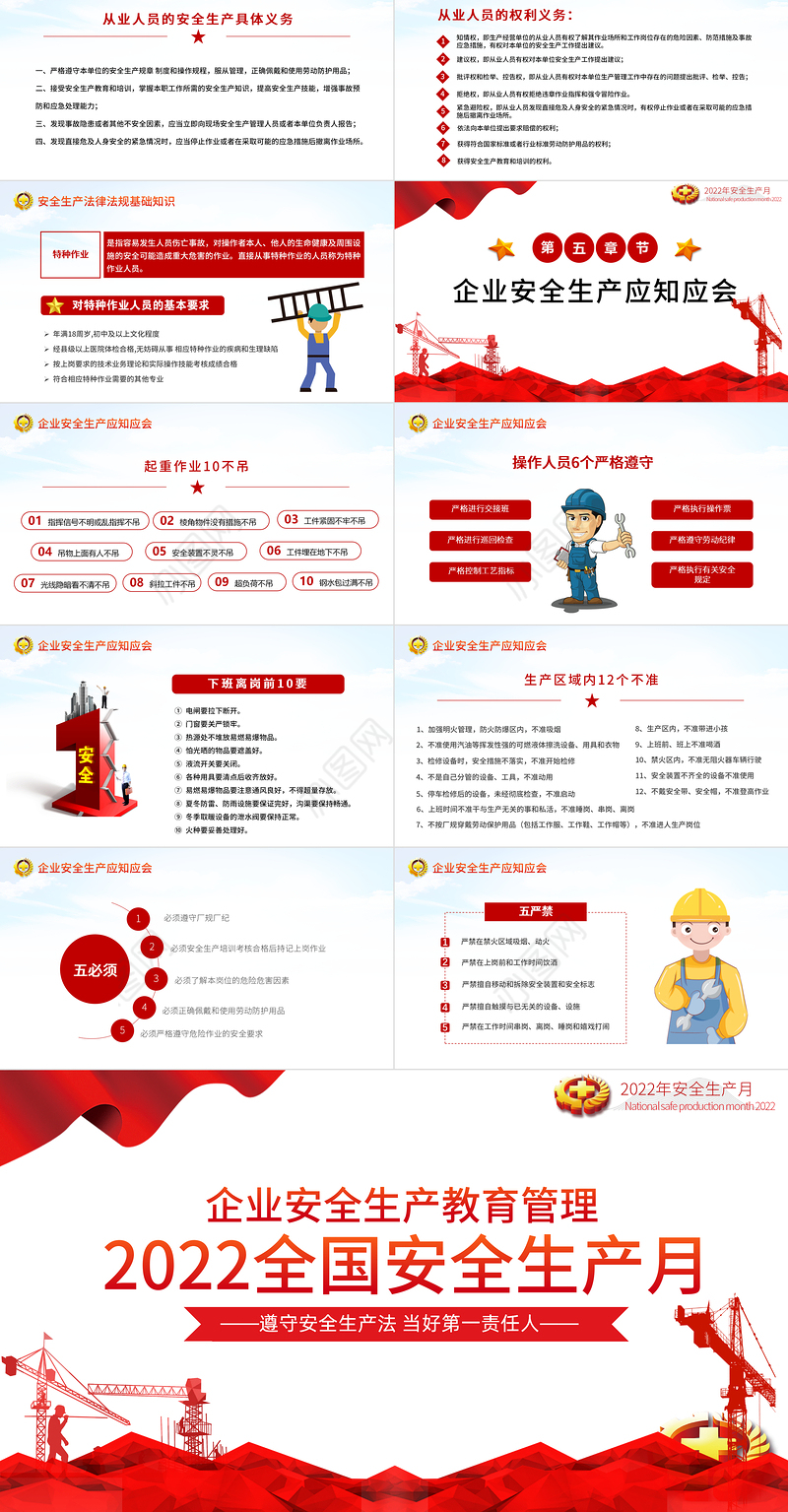 2022安全生产月PPT简洁大气遵守安全生产法当好第一责任人企业安全生产专题课件