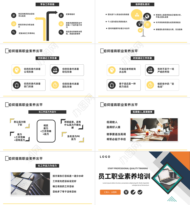 2022员工职业素养培训PPT商务风企业员工职业素养培训课件模板