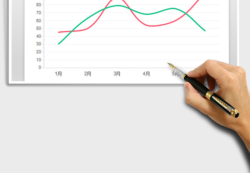 2021年通用简约折线图 趋势对比分析图表免费下载