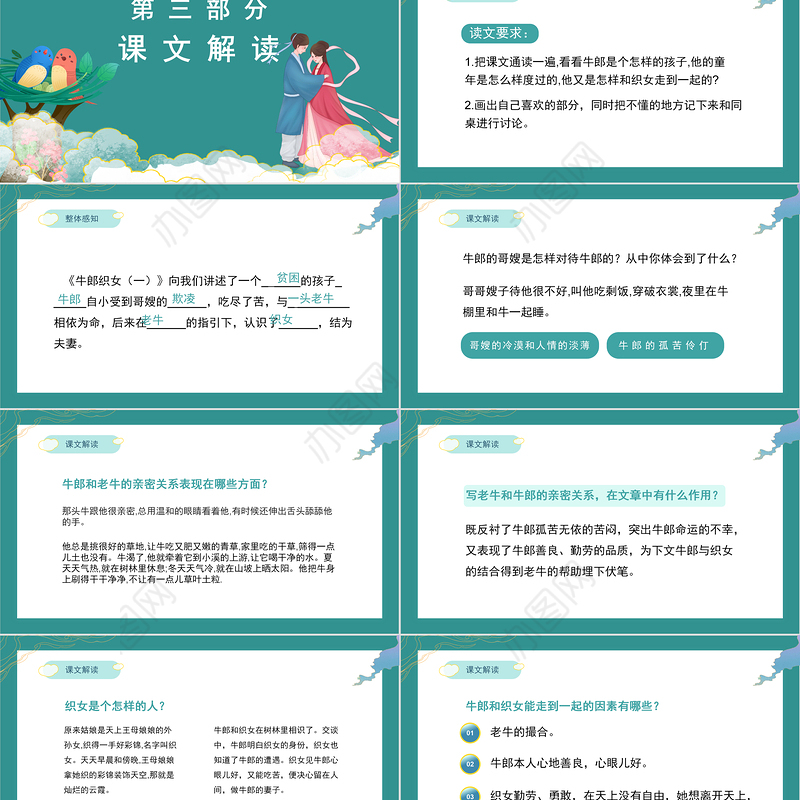 2022牛郎织女（一）PPT卡通风第10课小学五年级语文上册部编人教版教学课件