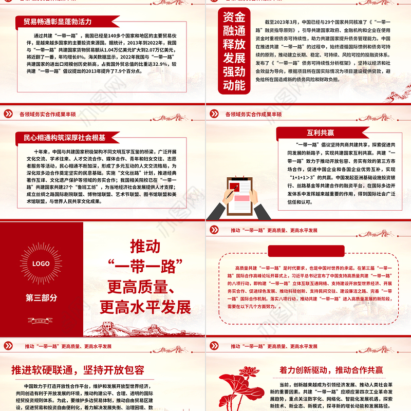 2023推动共建“一带一路”进入高质量发展的新阶段ppt经典党政构建人类命运共同体党组织党支部党员学习课件