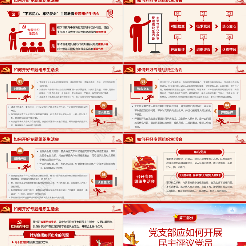原创如何召开专题组织生活会和开展民主评议党员PPT