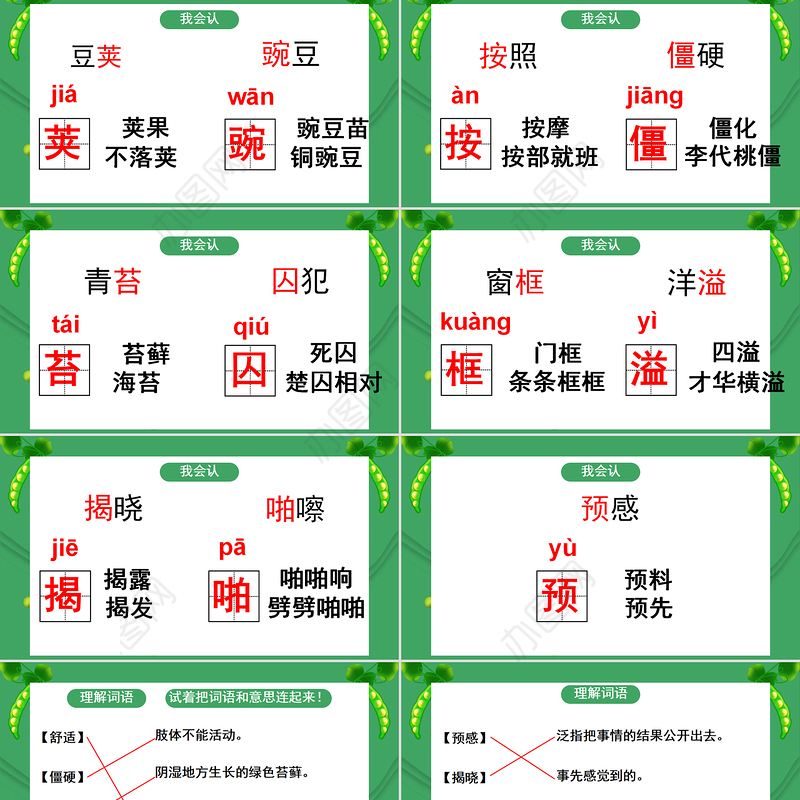 2022一个豆荚里的五粒豆PPT简约卡通风第5课小学四年级语文上册部编人教版教学课件