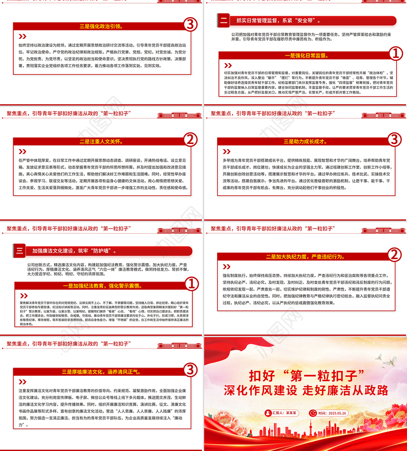 年轻干部廉洁从政PPT扣好“第一粒扣子”主题党课课件