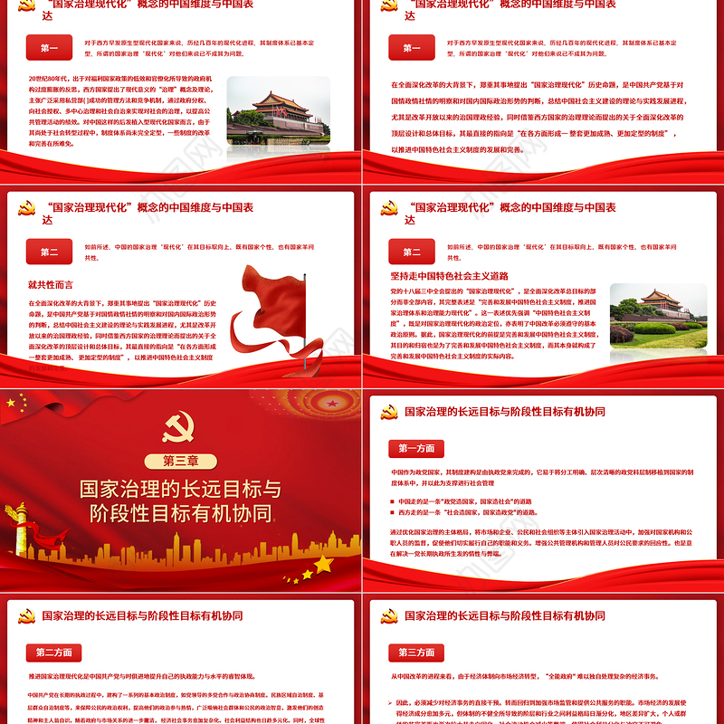 2021国家治理现代化的中国特色PPT党政风宏观党课课件下载