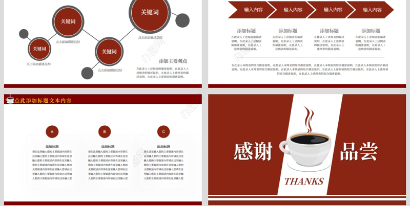 原创西餐厅咖啡产品介绍下午茶咖啡厅PPT模板