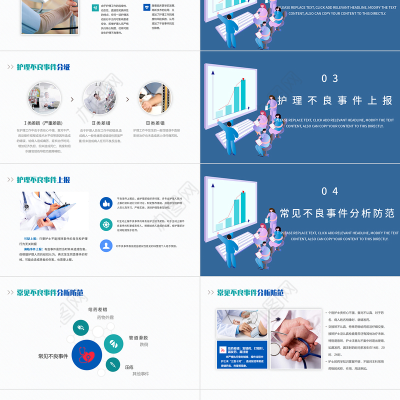2022护理不良事件PPT创意简约风医疗类通用PPT