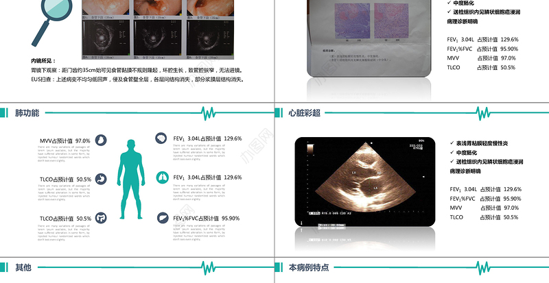 简约医院病历报告汇报小清新医疗事业案例分享PPT模板