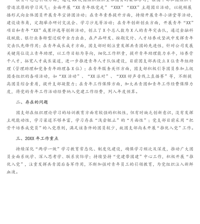 团支部书记述职报告