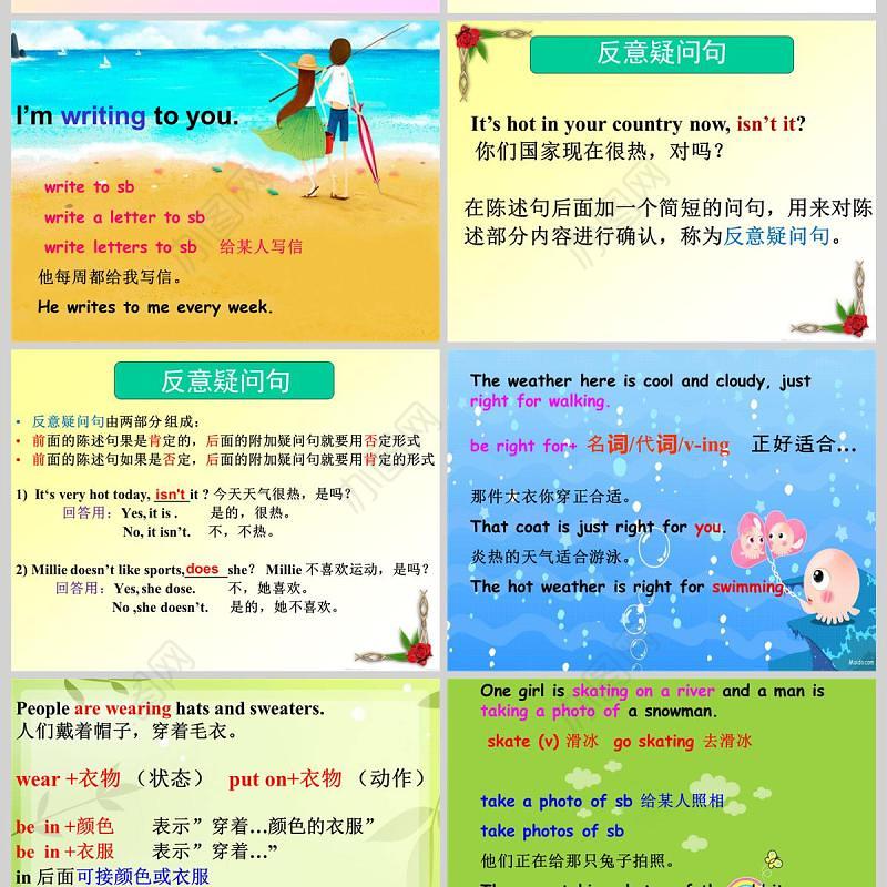  It is raining英语课件PPT模板