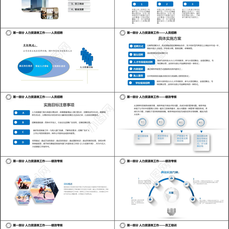 简约蓝色行政人事部年度计划